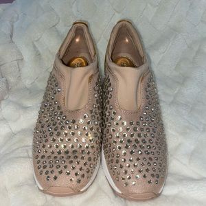 MICHAEL KORS bedazzled nude sneakers sz9
